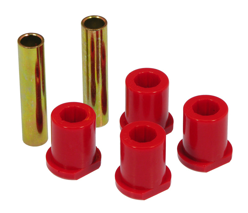 Prothane 80-97 Ford Truck 2/4wd (w/ Molded Shackles) Rear Frame Shackle Bushings - Red Bushing Kits Prothane
