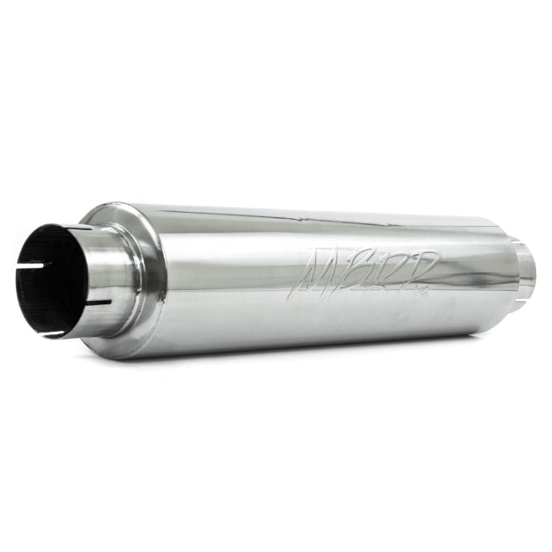 MBRP Universal Quiet Tone Muffler 4in Inlet/Outlet 24in Body 6in Dia 30in Overall T304 Muffler MBRP