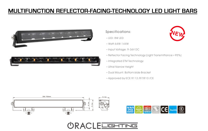 Oracle Lighting Multifunction Reflector-Facing Technology LED Light Bar - 30in Brackets ORACLE Lighting