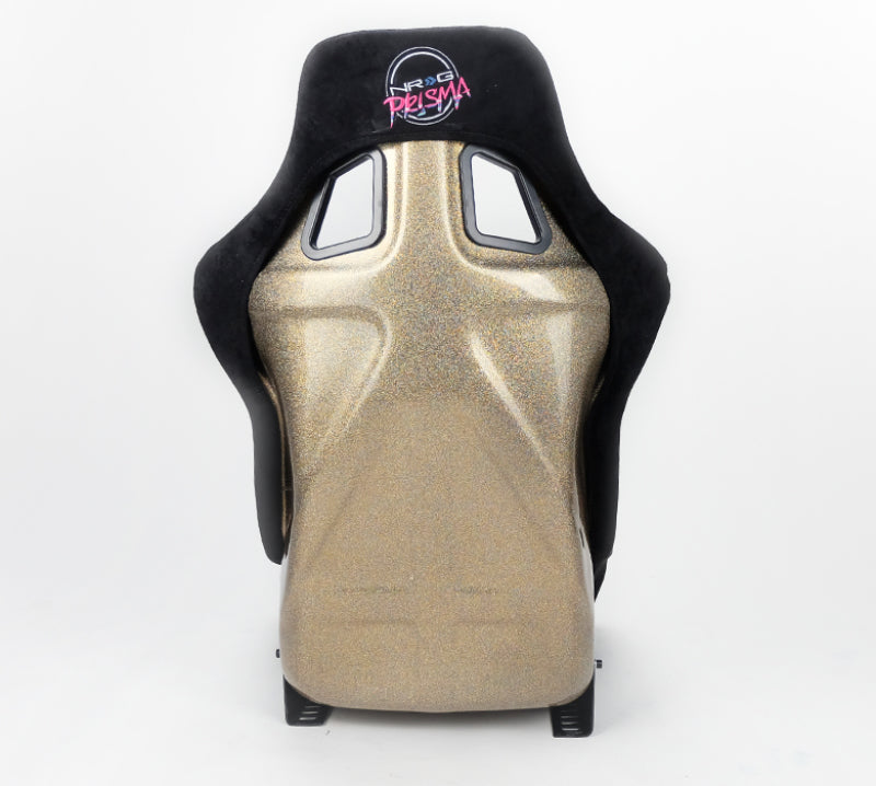 NRG FRP Bucket Seat ULTRA Edition - Large (Black Alcantara/Gold Glitter Back) Race Seats NRG