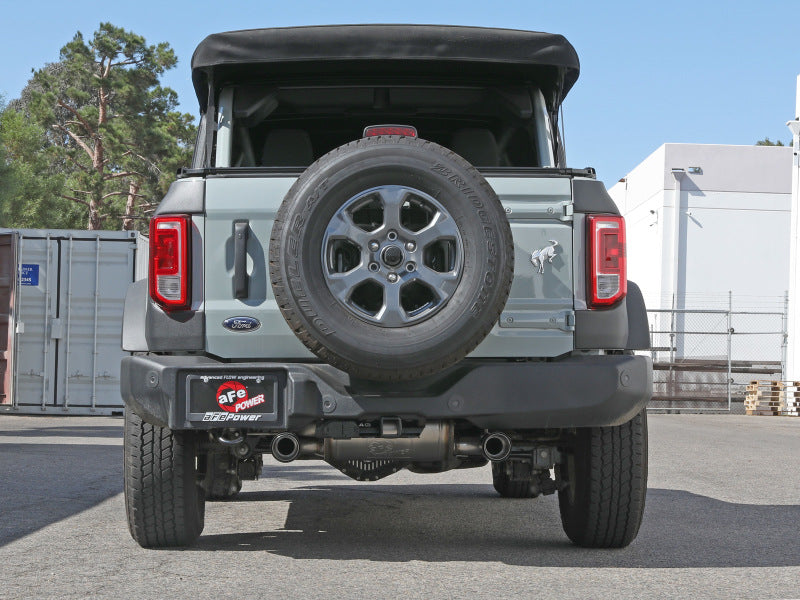 aFe Vulcan 3in 304 SS Axle-Back Exhaust 2021 Ford Bronco L4-2.3L (t)/V6-2.7L (tt) w/ Carbon Tips Catback aFe