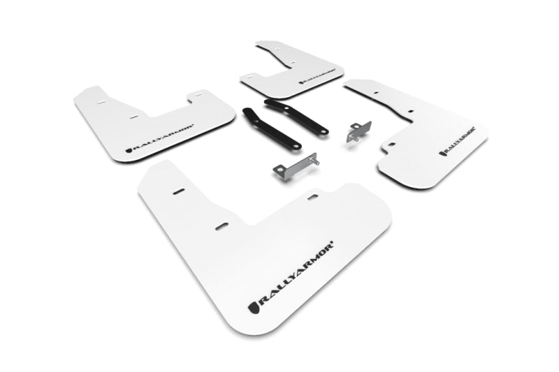 Rally Armor 19-21 Hyundai Elantra GT N Line/i30 White UR Mud Flap w/Black Logo Mud Flaps Rally Armor