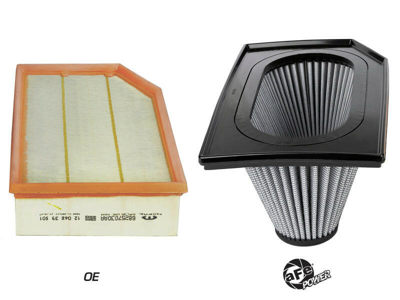 aFe Magnum FLOW PRO DRY S Inverted Air Filter 18-19 Jeep Wrangler (JL) I4-2.0L(t) Air Filters - Direct Fit aFe
