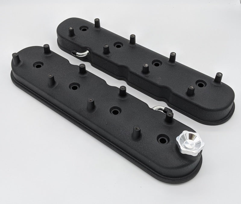 Granatelli 96-22 GM LS Tall Valve Cover w/Angled Coil Mounts - Black Wrinkle (Pair) Valve Covers Granatelli Motor Sports