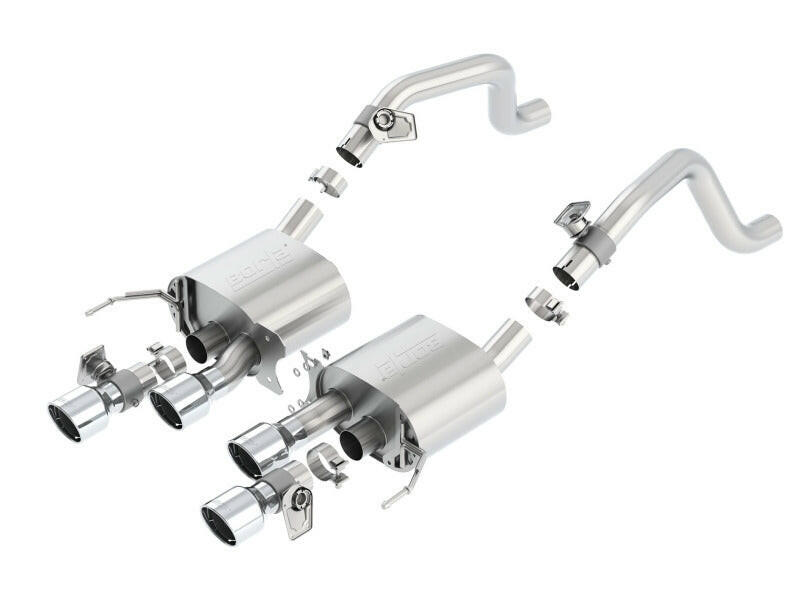 Borla 14-15 Chevy Corvette C7 6.2L RWD w/AFM &NPP S-Type Dual Round Rolled Center Rear Exit Exhaust Axle Back Borla