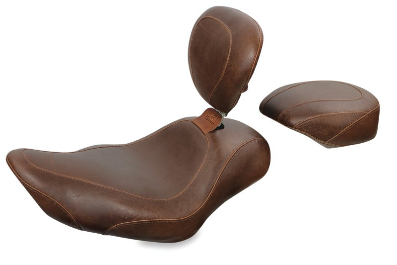 Mustang 04-21 Harley Sportster Wide Tripper Passenger Seat - Distressed Brown Passenger Motorcycle Seats Mustang Motorcycle
