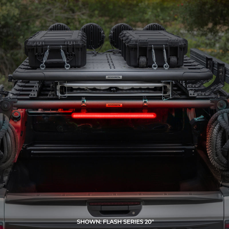 Go Rhino Xplor Flash Series Sgl Multi Function LED Light Bar (Track Mount) 20in. - Blk Light Bars & Cubes Go Rhino