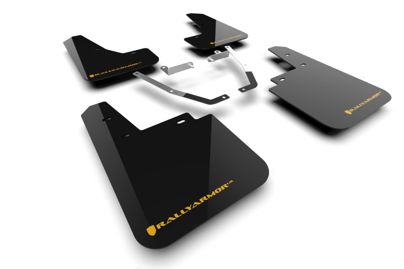 Rally Armor 24-25 Subaru Crosstrek (Wilderness Only) Black UR Mudflap W/Wild-Orange Logo No Drill Re Mud Flaps Rally Armor