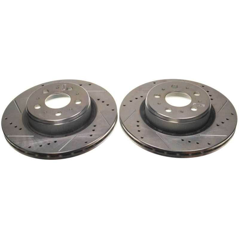 Power Stop 17-21 Tesla 3 Front Drilled & Slotted Rotor (Pair) Brake Rotors - Slot & Drilled PowerStop