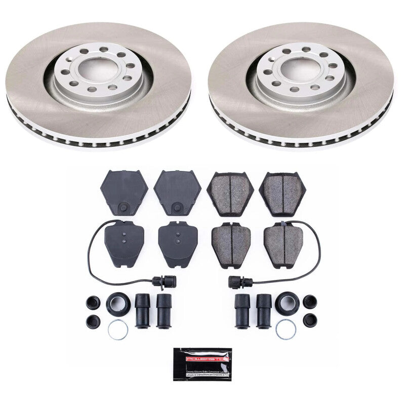 Power Stop 00-02 Audi S4 Front Semi-Coated Rotor Kit Brake Kits - Performance Blank PowerStop