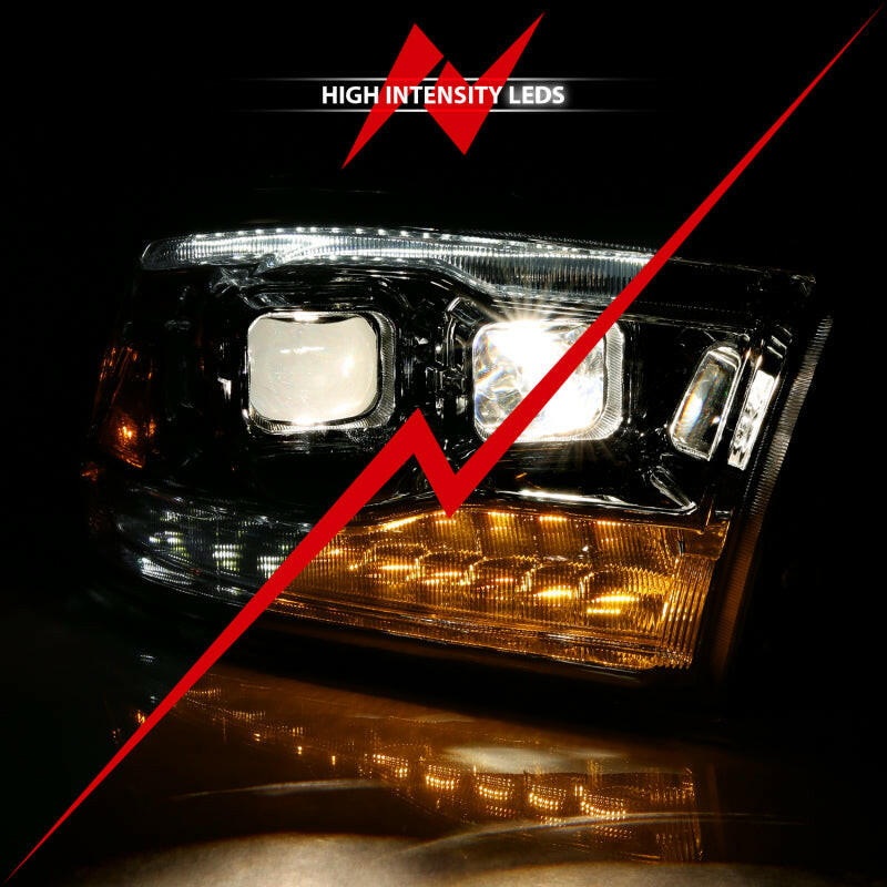 ANZO 2009-2018 Dodge Ram 1500 Projector H.L. Switchback Black Amber Headlights ANZO