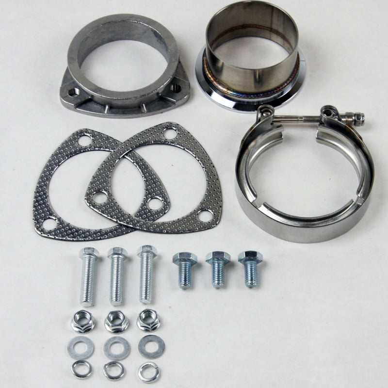 Granatelli 3in V-Band to Straight Connection Cutout w/Gaskets (3-Bolt) Exhaust Adapters Granatelli Motor Sports
