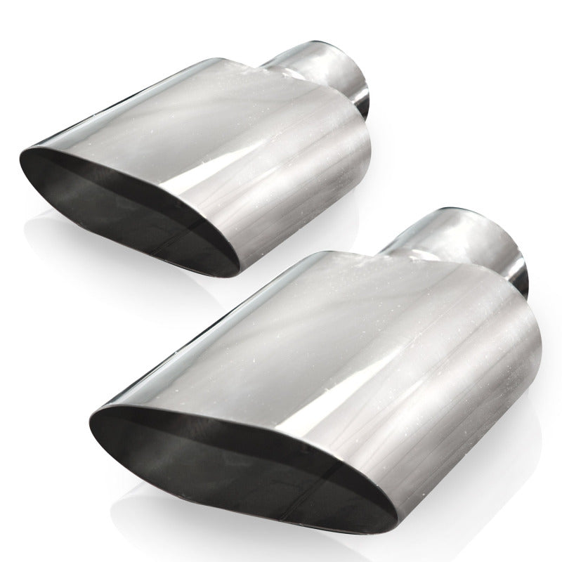 Stainless Works Big Oval Exhaust Tips 2.5in Inlet (priced per pair) Tips Stainless Works