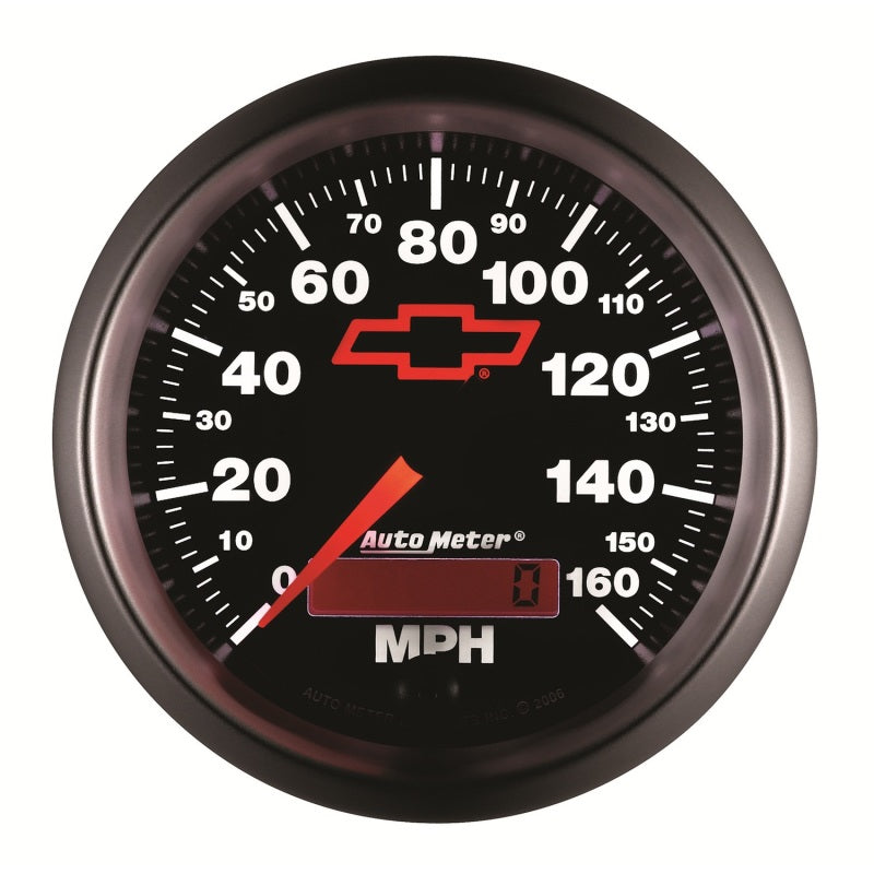Autometer Speedometer 3-3/8in, 0-160 MPH, Elec. Programmable - Bowtie Black Gauges AutoMeter