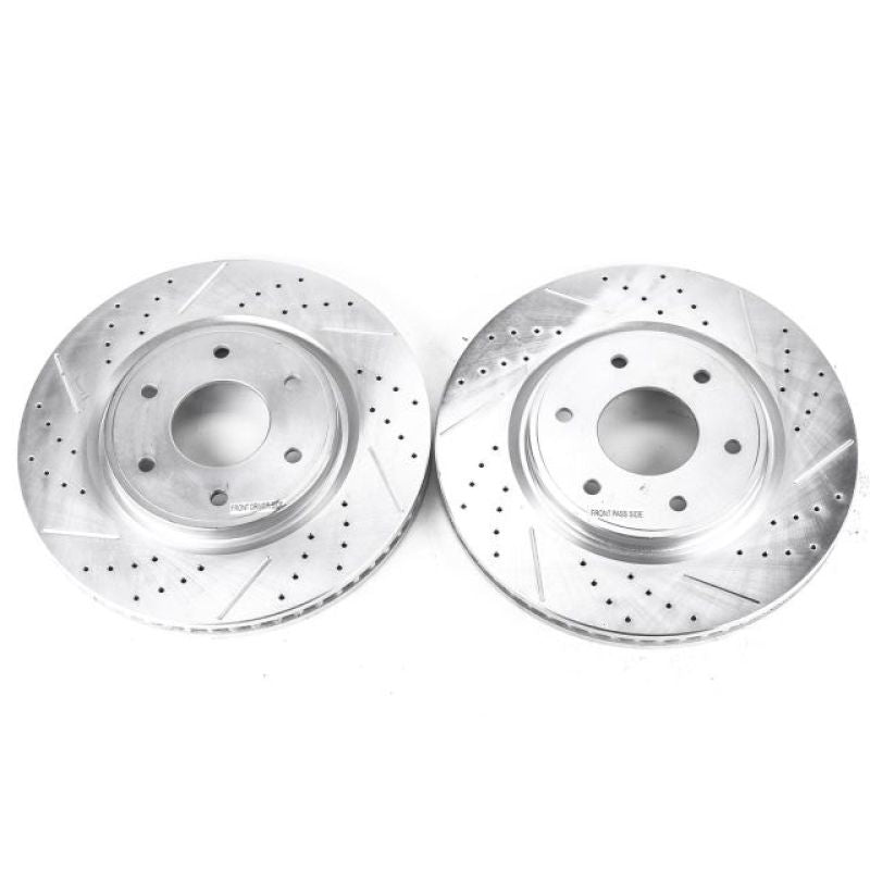 Power Stop 05-07 Infiniti QX56 Front Evolution Drilled & Slotted Rotors - Pair Brake Rotors - Slot & Drilled PowerStop