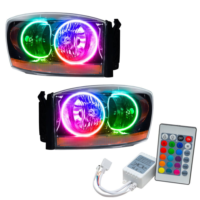 Oracle 06 Dodge Ram SMD HL - Black - ColorSHIFT w/ Simple Controller Headlights ORACLE Lighting