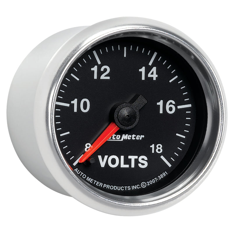 Autometer GS Series 2-1/16in Voltmeter 18V Electrical Gauge Full Sweep Gauges AutoMeter