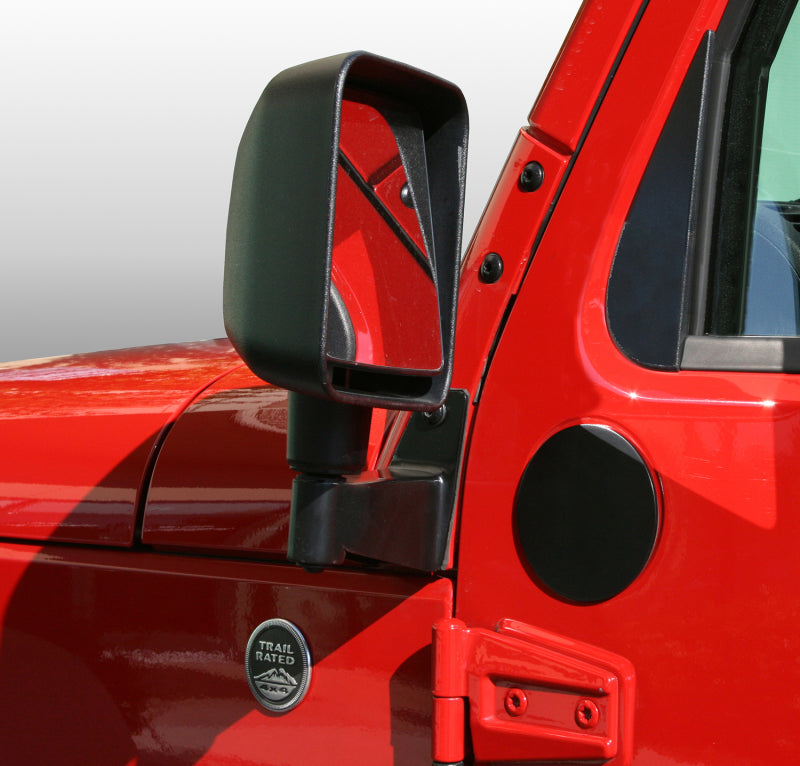 Rugged Ridge 07-18 Jeep Wrangler JK Black Mirror Filler Plates Doors Rugged Ridge