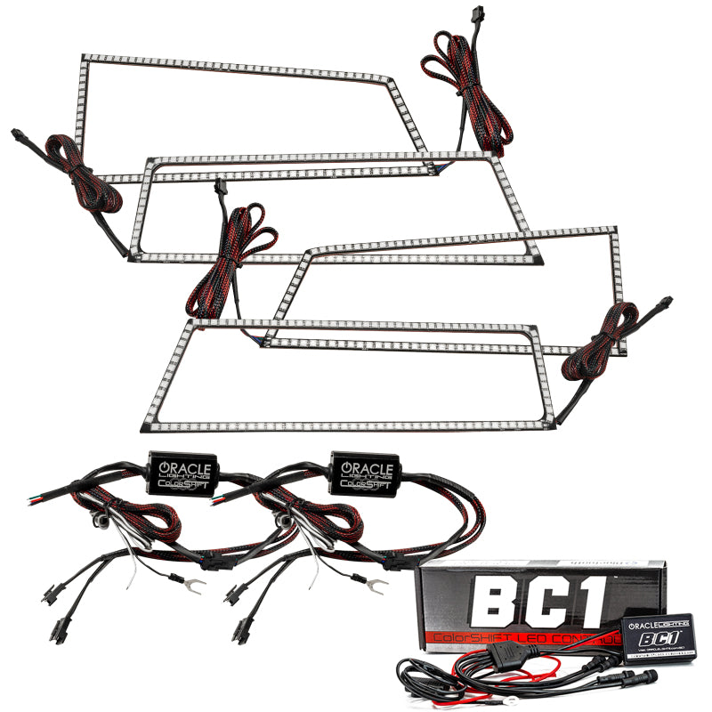 Oracle Chevy Silverado 03-06 Square Dual Halo Kit - ColorSHIFT w/ BC1 Controller Headlights ORACLE Lighting