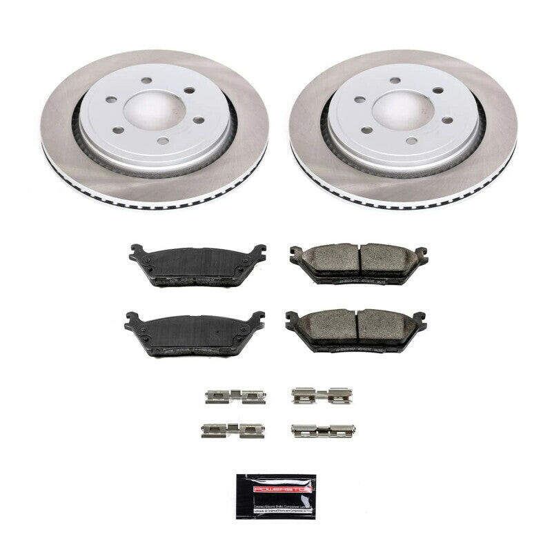Power Stop 15-17 Ford F-150 Rear Semi-Coated Rotor Kit Brake Kits - Performance Blank PowerStop