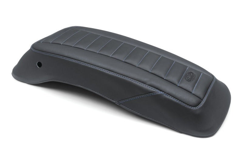 Mustang 14-23 HD FL Touring Saddlebag Lid Covers (Pair) Deluxe - Black w/ Blue Stitching Seat Covers Mustang Motorcycle