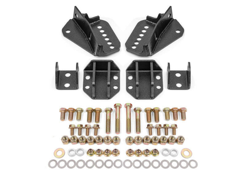 BMR 64-72 GM A-Body Coilover Conversion Kit Rear Adjust Shock Mt w/o CAB - Black Hammertone Coilover Components BMR Suspension