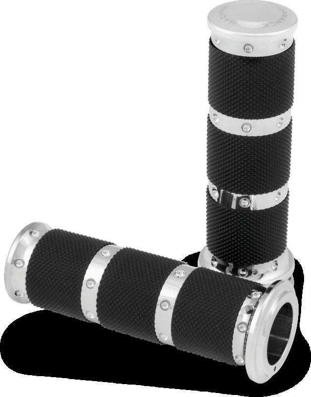 Performance Machine Handle Grip Set XLS - Chrome Grips Performance Machine