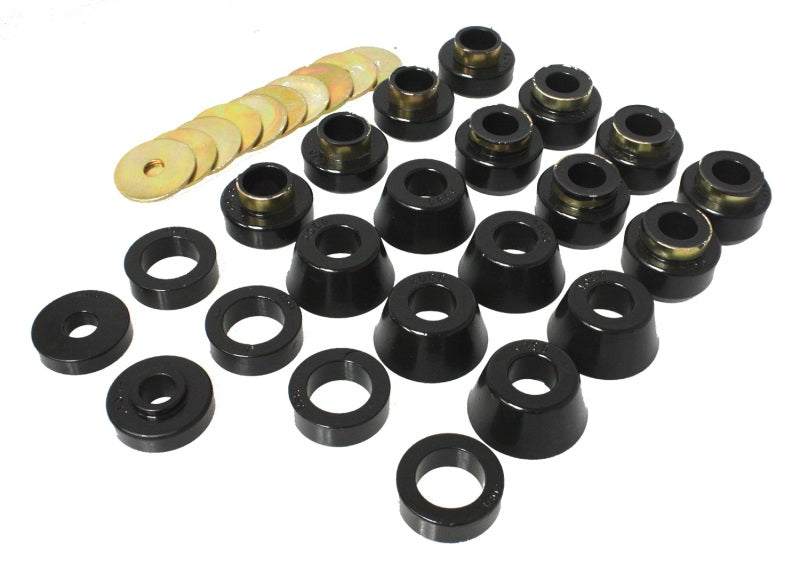 Energy Suspension 87-96 Jeep Wrangler Black Body(cab) Mount Set Bushing Kits Energy Suspension