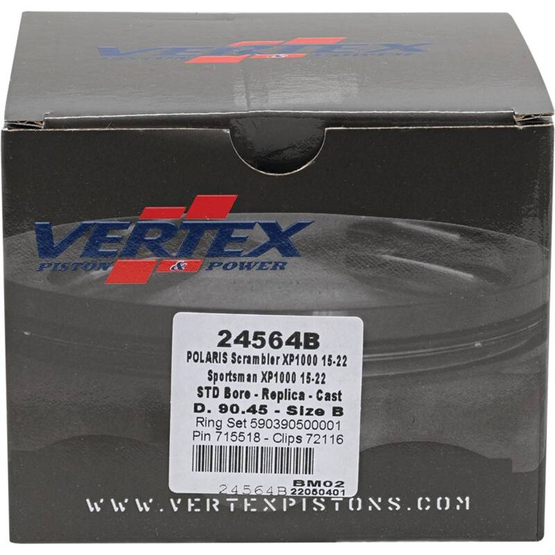 Vertex Piston 16-18 Polaris Scrambler 1000 Tractor 1000cc Cast Replica Piston Kit Piston Sets - Powersports Vertex Pistons
