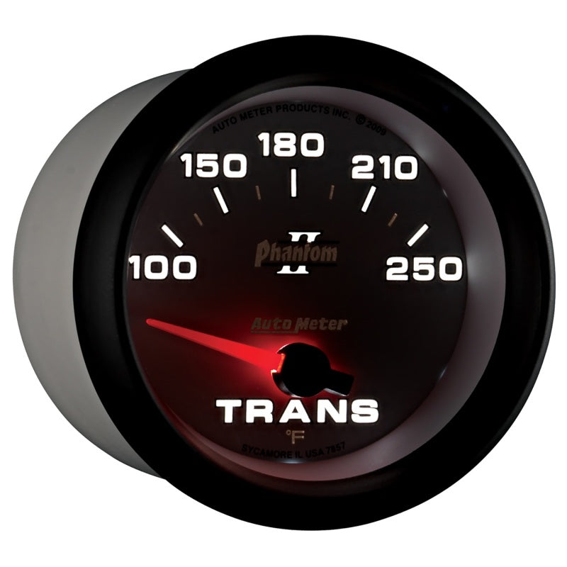 AutoMeter Gauge Transmission Temp 2-5/8in. 100-250 Deg. F Electric Phantom II Gauges AutoMeter