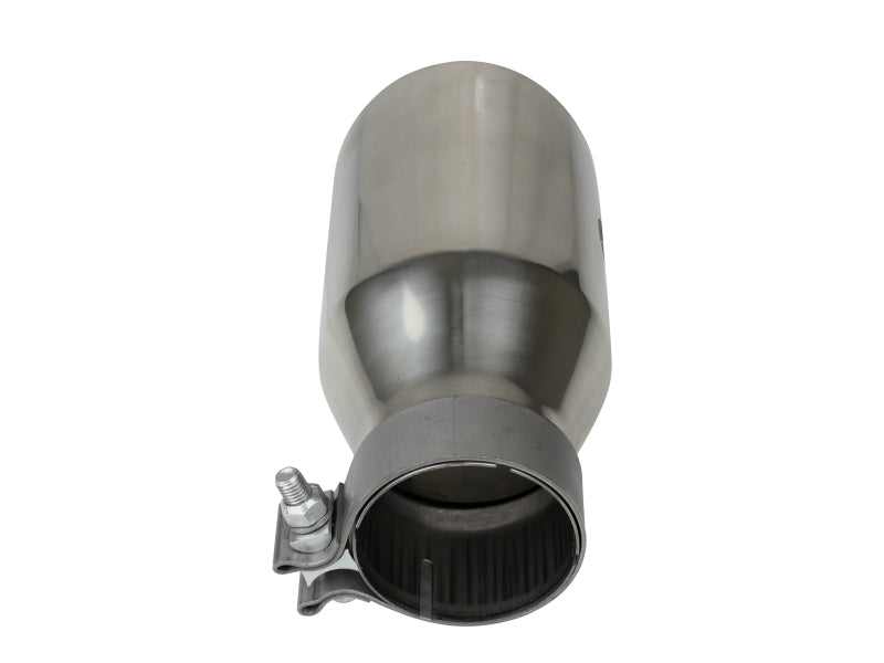 aFe MACH Force-Xp Univ 304 SS Double-Wall Clamp-On Exhaust Tip - Polished - 3in Inlet - 4.5in Outlet Tips aFe