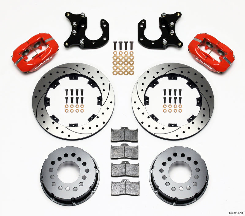 Wilwood Forged Dynalite P/S Rear Kit Drilled Red Big Ford 2.36in Offset Big Brake Kits Wilwood