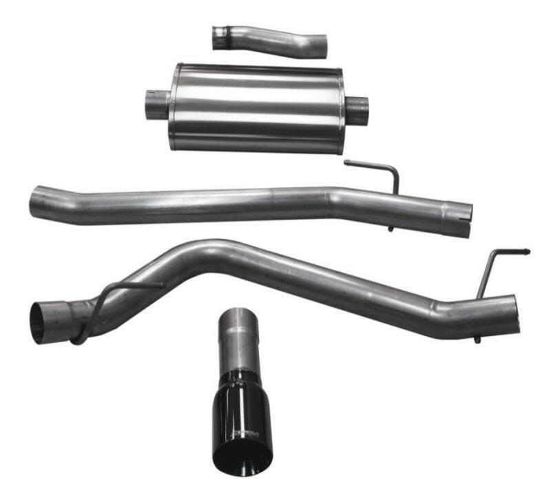 Corsa 20-25 Jeep Gladiator JT 3.6L Single Side Exit Cat-Back Exhaust System w/ Single 4in Black Tip Catback CORSA Performance