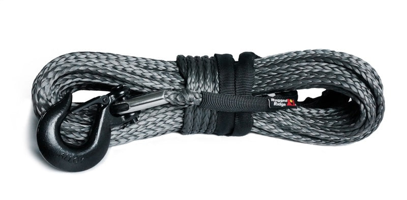 Rugged Ridge Synthetic Winch Line Dark Gray 7/16in x 90 Ft Winch Kit Rugged Ridge