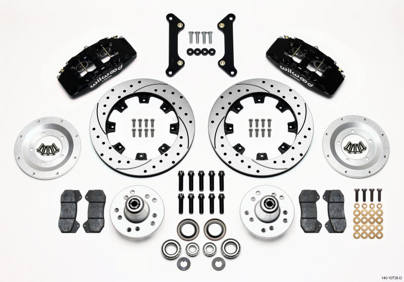 Wilwood Dynapro 6 Front Hub Kit 12.19in Drilled 70-78 Camaro Big Brake Kits Wilwood