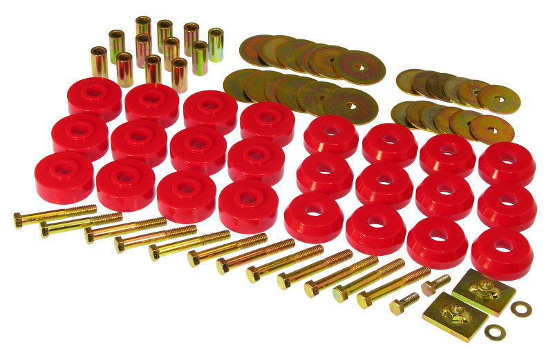 Prothane Chevy Conv Impala / Belair Body Mount Kit - Red Bushing Kits Prothane