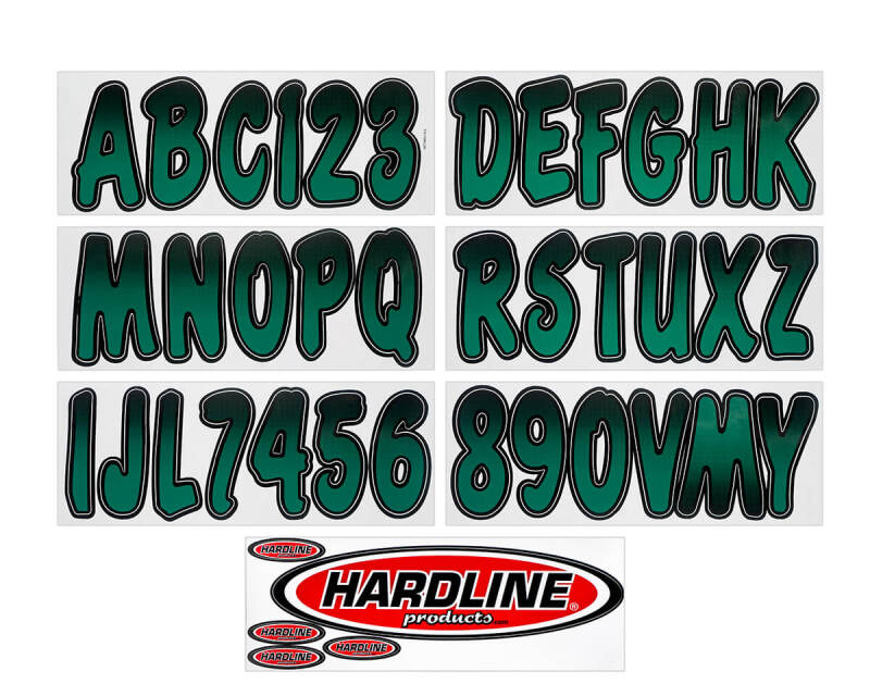 Hardline Boat Lettering Registration Kit 3 in. - 200 Forest Green/Black Stickers/Decals/Banners Hardline