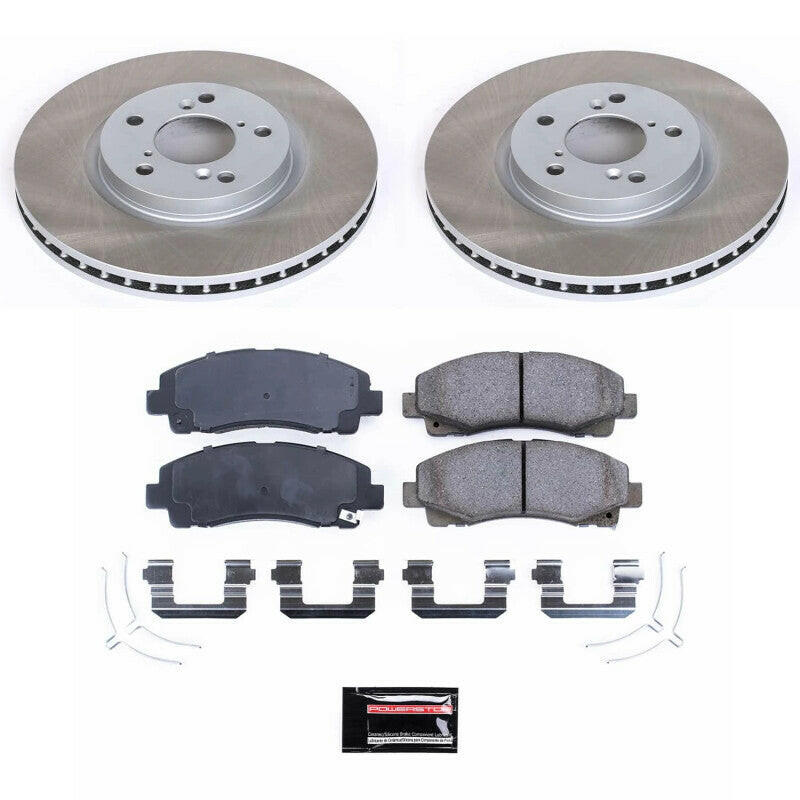 Power Stop 12-14 Honda Ridgeline Front Semi-Coated Rotor Kit Brake Kits - Performance Blank PowerStop