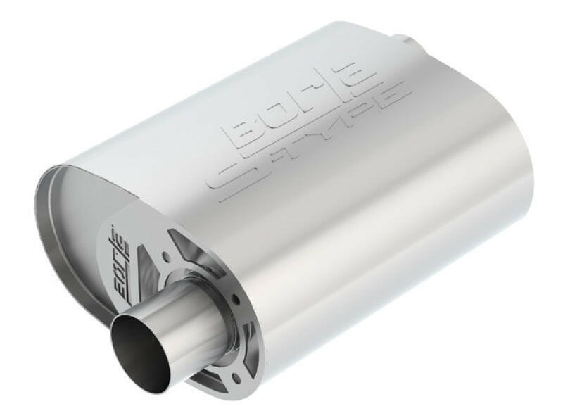 Borla CrateMuffler Ford Coyote 2.5 inch Offset/Offset 12in x 6in x 10.34in S-Type Oval Muffler Muffler Borla