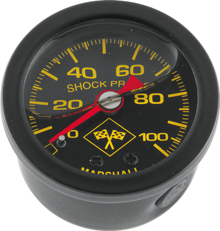 Bikers Choice 0-100 PSI Oil Pressure Gauge Black Face Black Bezel Liquid Filled Universal Custom Gauges Bikers Choice