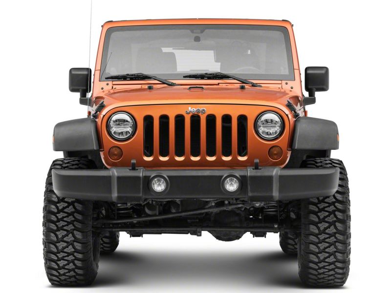 Raxiom07-18 Jeep Wrangler JK LED Halo Projector Headlights- Chrome Housing (Clear Lens) Headlights Raxiom
