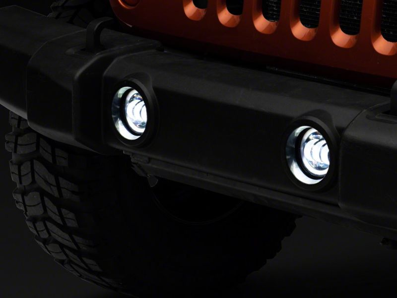 Raxiom 07-23 Jeep Wrangler JK & JL Axial Series Halo LED Fog Lights- Amber Headlights Raxiom