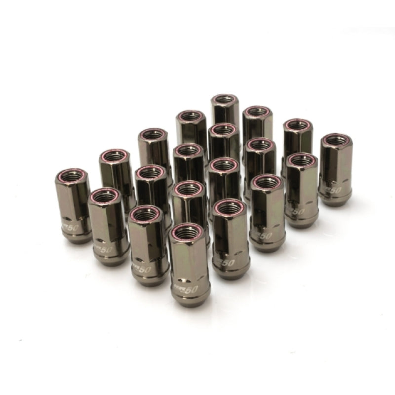 Wheel Mate Muteki HR50 Open End Lug Nuts - Titanium Chrome w/ Red Ring 14x1.50 Lug Nuts Wheel Mate