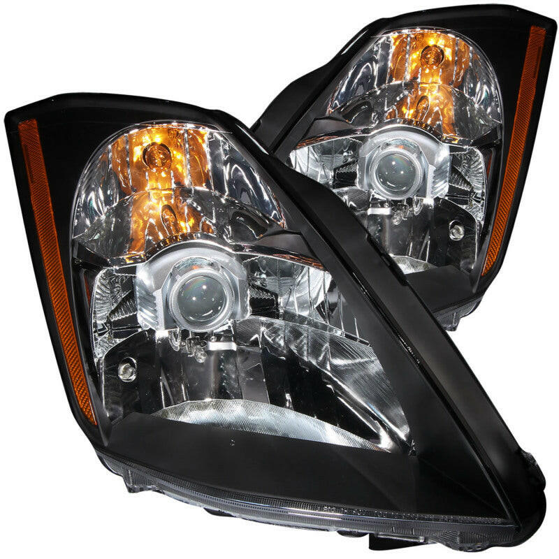 ANZO 2003-2005 Nissan 350Z Projector Headlights Black Headlights ANZO