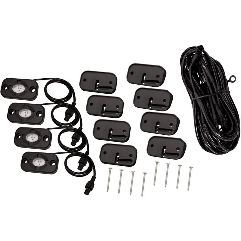 Westin Universal LED Rock Light Kit - 4 Lights - 14ft 9in Wiring Harness & Switch Work Lights Westin