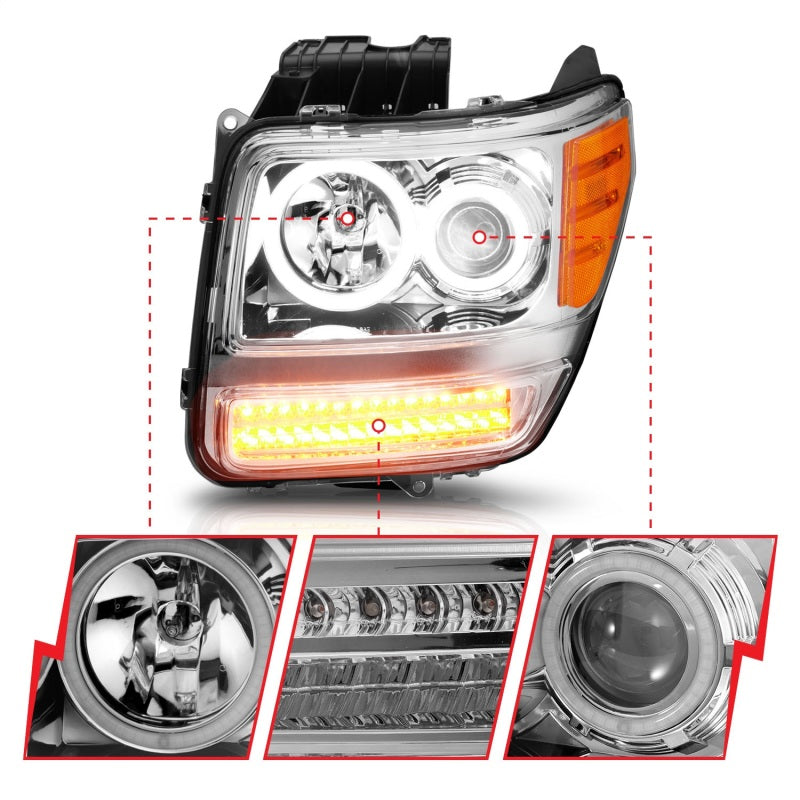 ANZO 2007-2012 Dodge Nitro Projector Headlights w/ Halo Chrome (CCFL) G2 Headlights ANZO