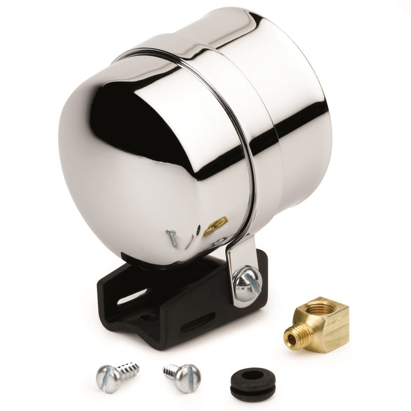 Autometer Black 2 5/8 Inch Pedestal Gauge Mount w/ Chrome Cup Gauge Pods AutoMeter