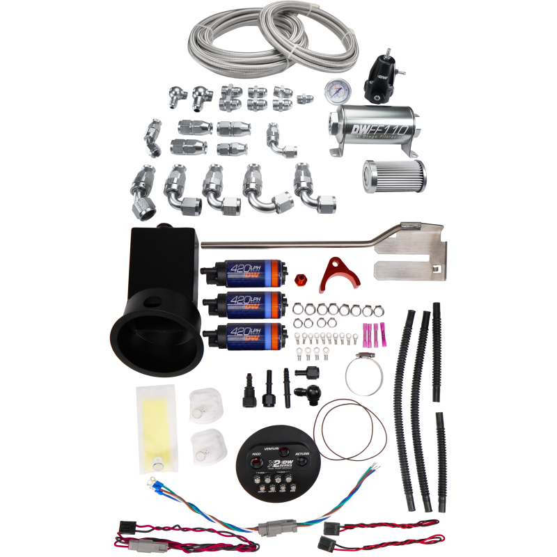DeatschWerks 94-02 Nissan Silvia and Skyline X2 Surge Module with DW420 Pumps and PTFE Plumbing Kit Fuel Pumps DeatschWerks