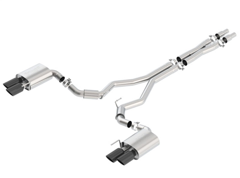 Borla 2018 Ford Mustang GT (A/T / M/T) 3in S-Type Catback Exhaust w/o Valves w/ Black Chrome Tips Catback Borla