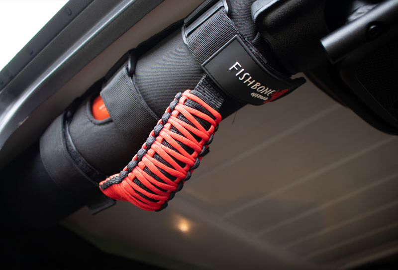 Fishbone Offroad Paracord Grab Handles w/Three Straps Red Dash & Interior Trim Fishbone Offroad
